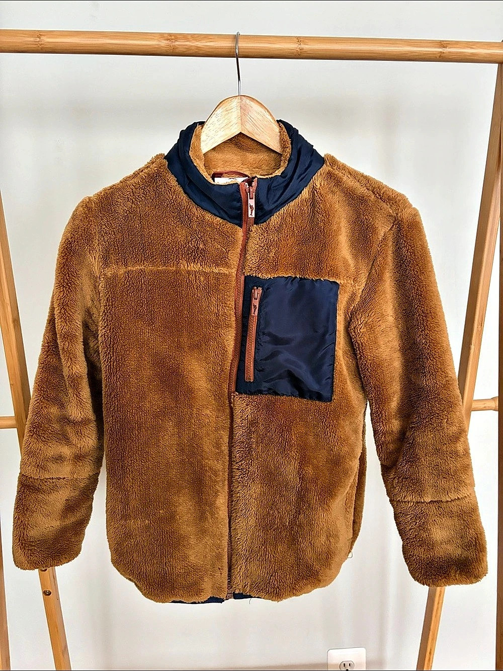 Tommy Bahama Boys Faux Fur Fleece Full Zip Jacket Boys Size 10/12
